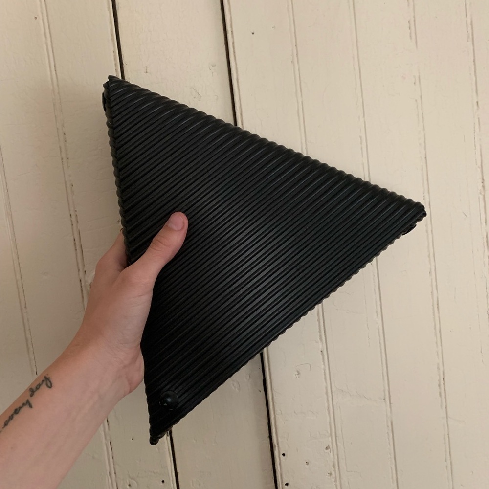 Black Rubber triangle clutch purse